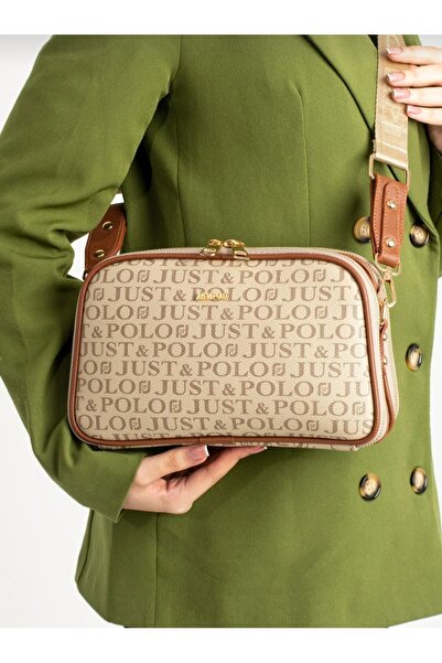 Just Polo Women's Water Resistant Print Patterned 5 Compartment Postman Shoul...