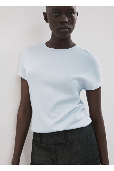 MANGO Woman Kısa kollu pamuk karışımlı tişört