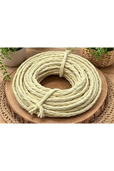 Mady Aksesuar Kraft Yarn, Hair Braid, Yellowish Cream Color, Ç Bag Basket Wea...