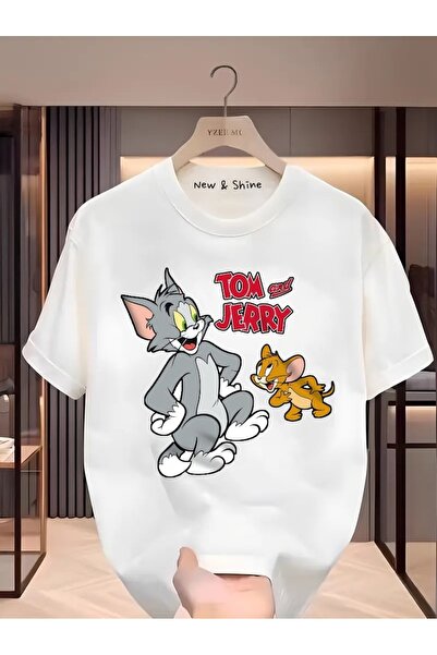 sor sign Oversized T-shirt with Tom and Jerry Printed