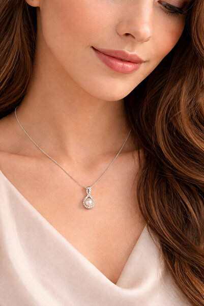 OEM Women's necklace with infinity pendant and crystals - elegant minimalist ...