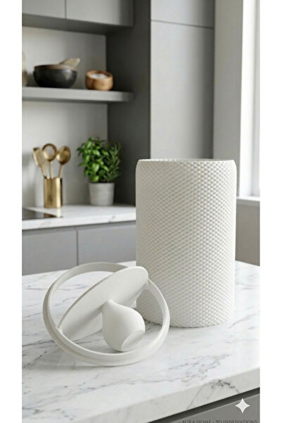 NESLİDEKOR Modern Geometrik Dokulu Döner Kapaklı Masaüstü Çöp Kutusu- 18 cm b...