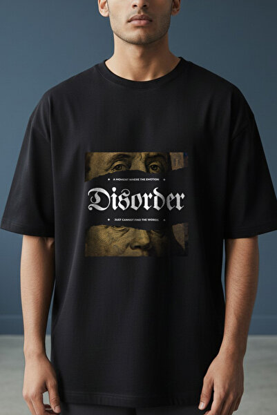 Disorder Franklin Oversize Özel Tasarım Tshirt - %100 Pamuk - Premium Kumaş - Unisex