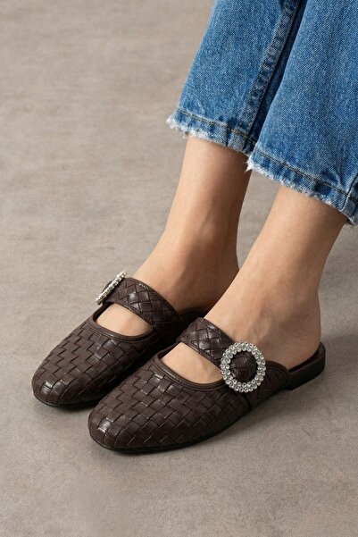 FUGA MODA Nordy – елегантни дамски пантофки за ежедневно носене в кафяво, с п...