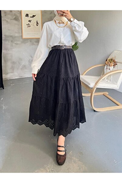 Nes Moda İncili Fisto Katmanlı Etek