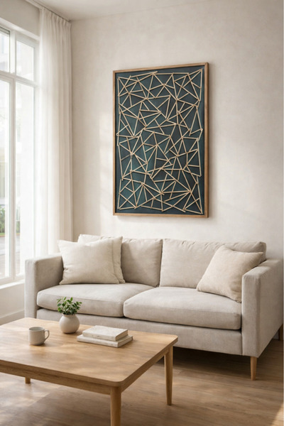 MARIA HOMES Abstract Wooden Frame Wall Art Decor 80x120cm Modern Decorative P...