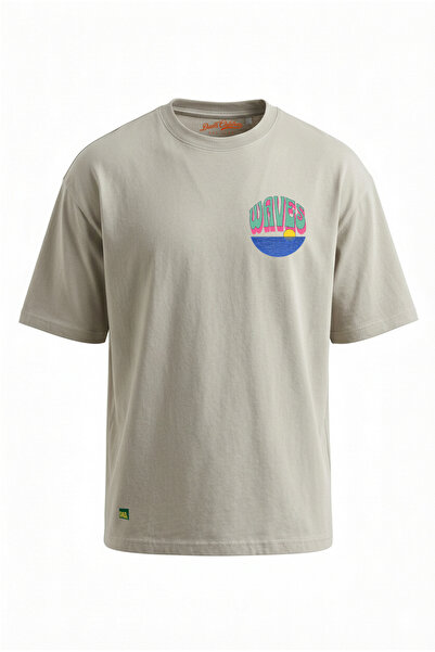 Dad&Children Unisex Waves Oversized T-Shirt Mold Mink