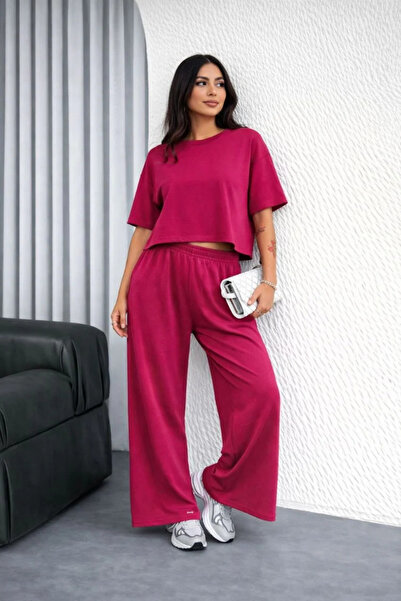 LUMİART Women's Osy Modal Soft-Textured Oversized Double Suit B Wide-Leg Trou...