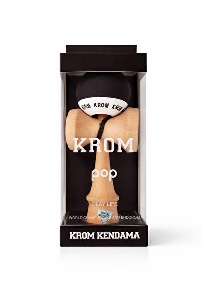 OEM Kendama KROM Pop, Beech wood, Ball with sticky paint, Skill game, Black/W...