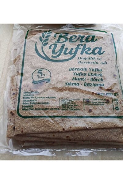 Bera Yufka Katkısız Doğal El Açması Çavdar Yufka Ekmek 3 Paket (15 adet)
