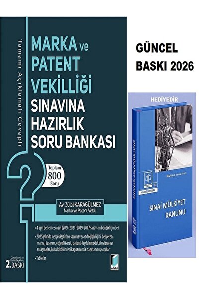 Adalet Yayınevi Marka ve Patent Vekilliği Sınavına Hazırlık Soru Bankası Züla...