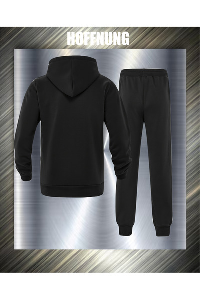 HOFFNUNG Unisex Casual Tracksuit Set Love Bear Head Outdoor Full Zip