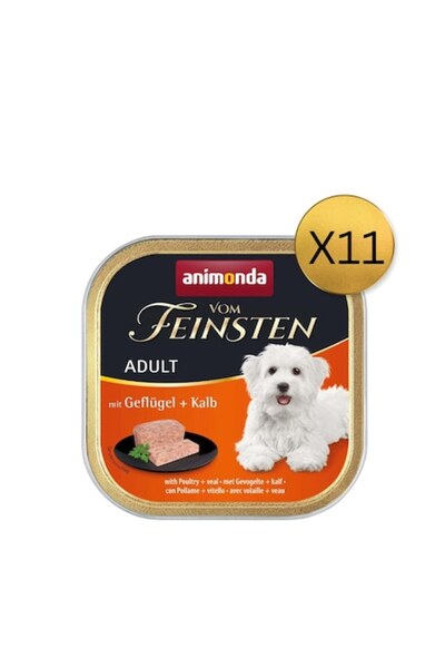 Animonda Hrană umedă pentru câini, Vom Feinsten, Pui, Vițel, 11 buc x 150g