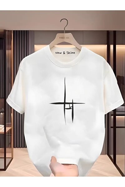 sor sign Oversized T-shirt with a linear Printed