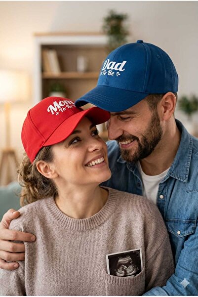 Betülce Mom Dad to Be Written Couple Hat Set 2-Piece Mom Dad Combination Hat ...