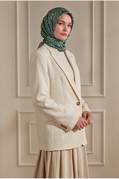 SilkTouch Mint Paisley Patterned Natural Scarf