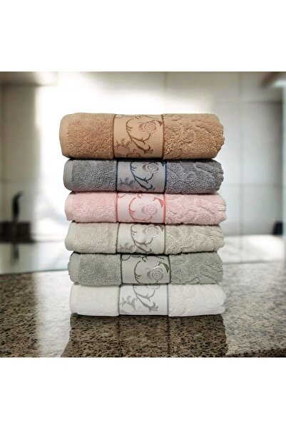 Nurpak Ahenk Luksuzna serija Visoka težina 100% Pamuk 6 komada ručnika za ruk...