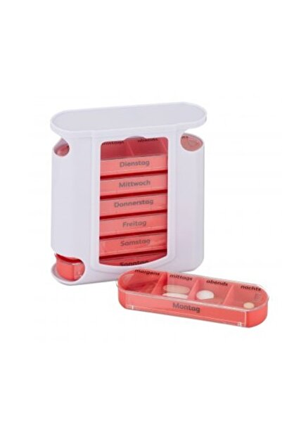 Relaxdays Pill box, medication organizer Relaxdays, with 4 compartments, whit...