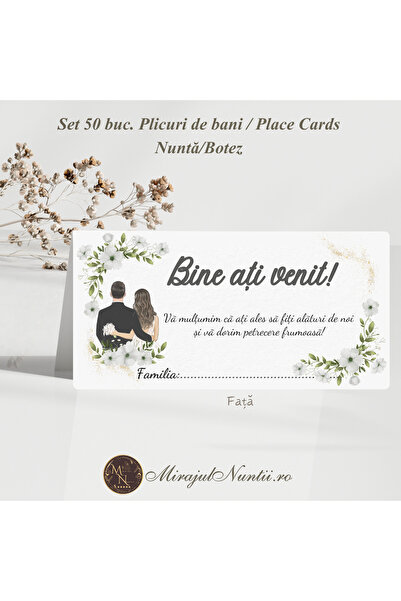 Proprie Set of 50 Wedding and Baptism Money Envelopes Elegant Floral Design P...