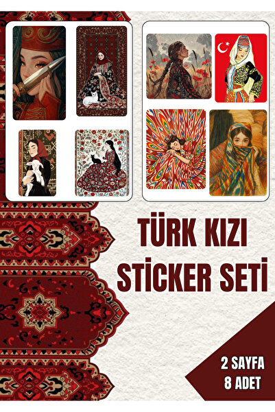 ANSHA CRAFTS TÜRK KIZI Sticker Seti - Bullet Journal - Ajanda - Planner - Def...