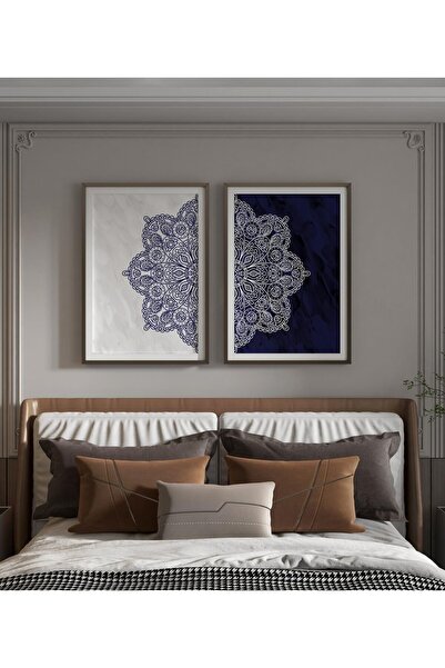 Meröka Sonsuz Harmoni Şık Modern Premium Mandala Tablo Seti 2'li Duvar Dekoru...