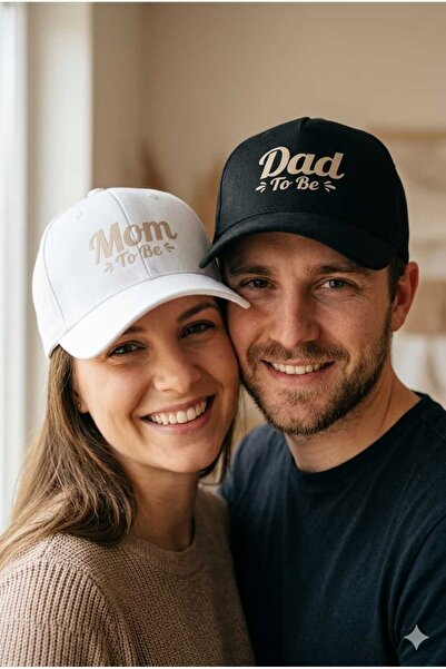 Betülce Mom Dad to Be Written Couple Hat Set 2-Piece Mom Dad Combination Hat ...