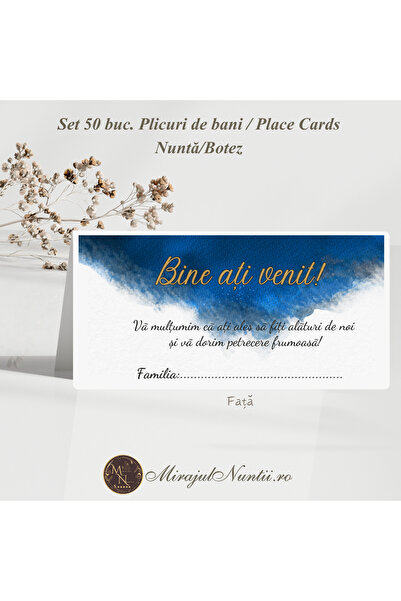 Proprie Set of 50 Money Envelopes Wedding Baptism Watercolor Pattern Royal Bl...