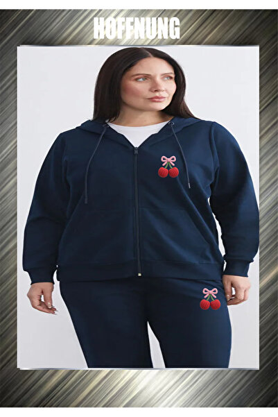 HOFFNUNG Unisex Casual Tracksuit Set 2Cherries Outdoor Full Zip