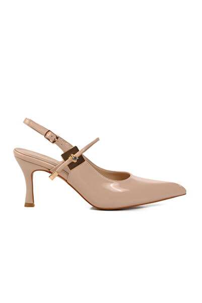 Aspor Beige Thin Heeled Women's Evening Dress Shoes