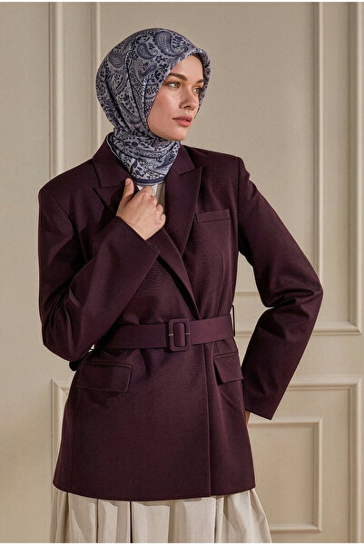 SilkTouch وشاح أرجواني بيزلي منقوش طبيعي