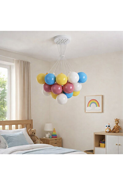 VİSENTE HOME Renkli Balon Tasarımlı Çocuk Odası Avizesi