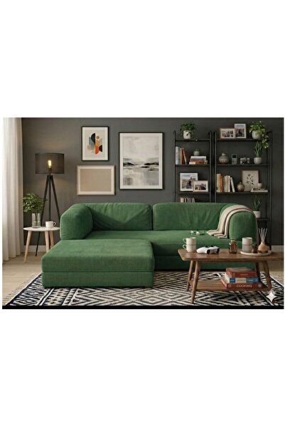 HEREV K160X160 KÖŞE TAKIMI ŞARK KÖŞESİ YATAKLI KANEPE YIKANABİLİR KADİFE KUMAŞ