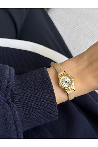 MERW Olly Model Cream Color Leather Cord Vintage Series Women's Wristwatch