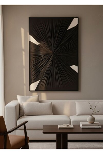 Casco Artistic canvas painting with a wooden frame and modern geometric design
