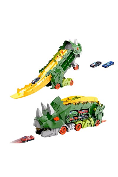 EMATTEIRO Σετ Φορτηγών Δεινοσαύρων 2 σε 1, Ράμπα Εκτόξευσης, Περιλαμβάνει 2 Α...