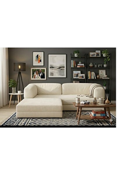 HEREV K160X160 KÖŞE TAKIMI ŞARK KÖŞESİ YATAKLI KANEPE YIKANABİLİR KADİFE KUMAŞ