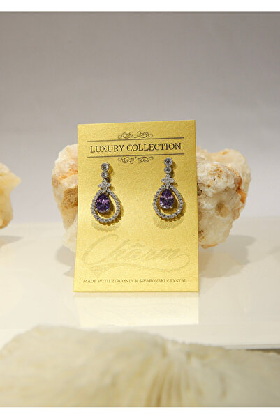 CHARM Cercei Violet Teardrop – Eleganță regală