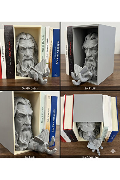 BMS3D Gandalf 3D Kitap Köşesi - Book Nook Kitap Ayracı ve Raf Dekoru - LOTR S...