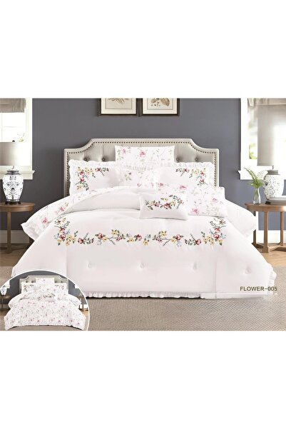 NAJMA مفرش فلاور الملكي وجهين نفرين صيفي مطرز 240×260