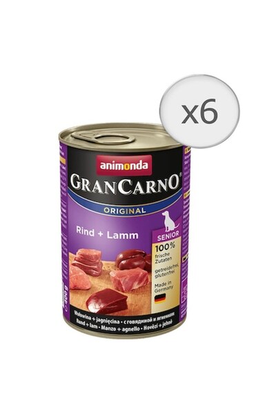 Animonda Hrană umedă pentru câini GranCarno Senior, vită și miel, 6 bucăți x ...