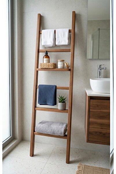 evbiziz açık ceviz dekoratif 150- 30 cm dekoratif merdiven