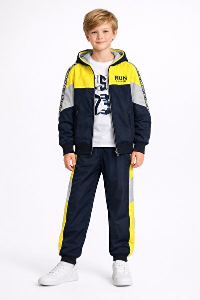 SETTY KOOP Set sport 3 piese pentru băieți – jachetă cu glugă , tricou și pan...