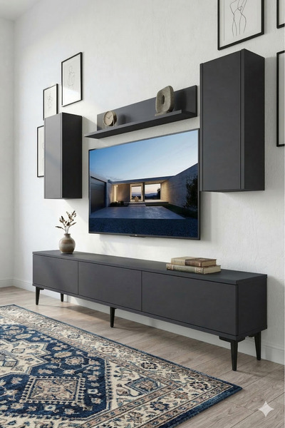 YUMEDİ DESİGN TVR1899A - DİDEMA TV ÜNİTESİ TAKIMI 180CM ANTRASİT