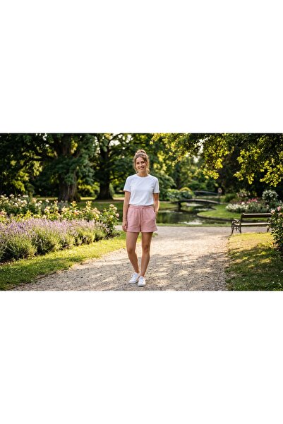Bella Gül Kurusu Comfort-Fit Günlük Şort