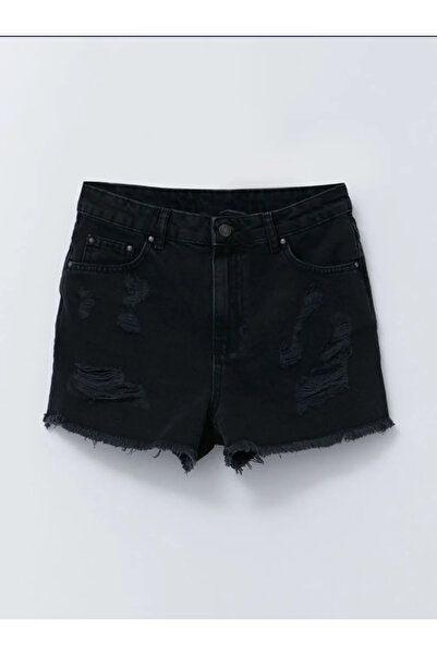 SmallTouch Kadın Standart Fit Düz Cep Detaylı Kot Şort