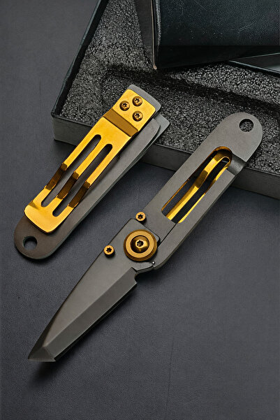 Keskin Adam Polat Çakı Mini Anahtarlık Cep Çakısı Altın Gold Renk