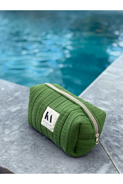 KaiAtelier Muslin Inner a Lined Zippered Large Inner Volume Makeup Bag Bag / ...