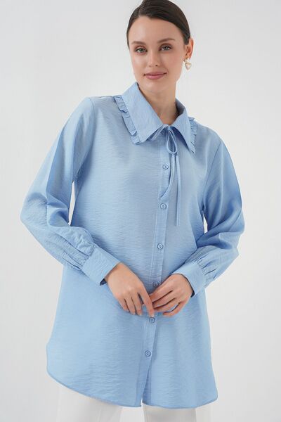 Hiccup Bdart Buttoned, Ruffled Long Shirt