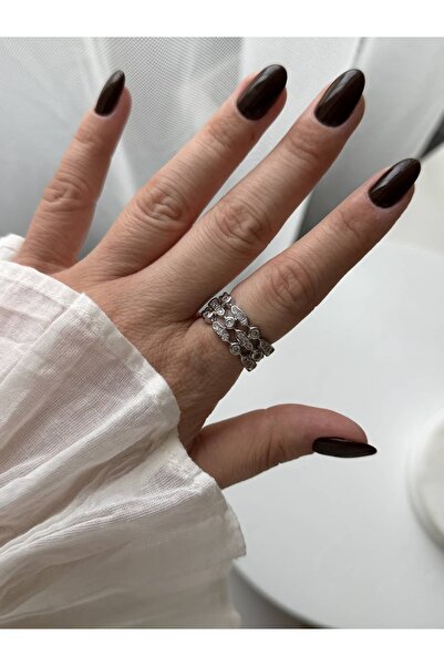 CHARMLUCKY خاتم مرصع بالأحجار (قابل للتعديل)