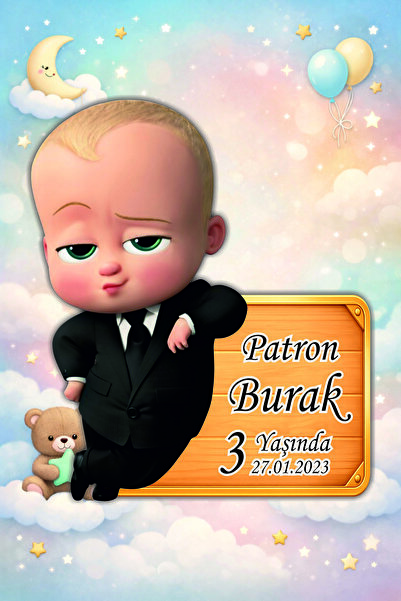 hediyyenvar Kişiye Özel Çizgi Film Karakterli Doğum Günü Magneti 8x6 cm | Beb...